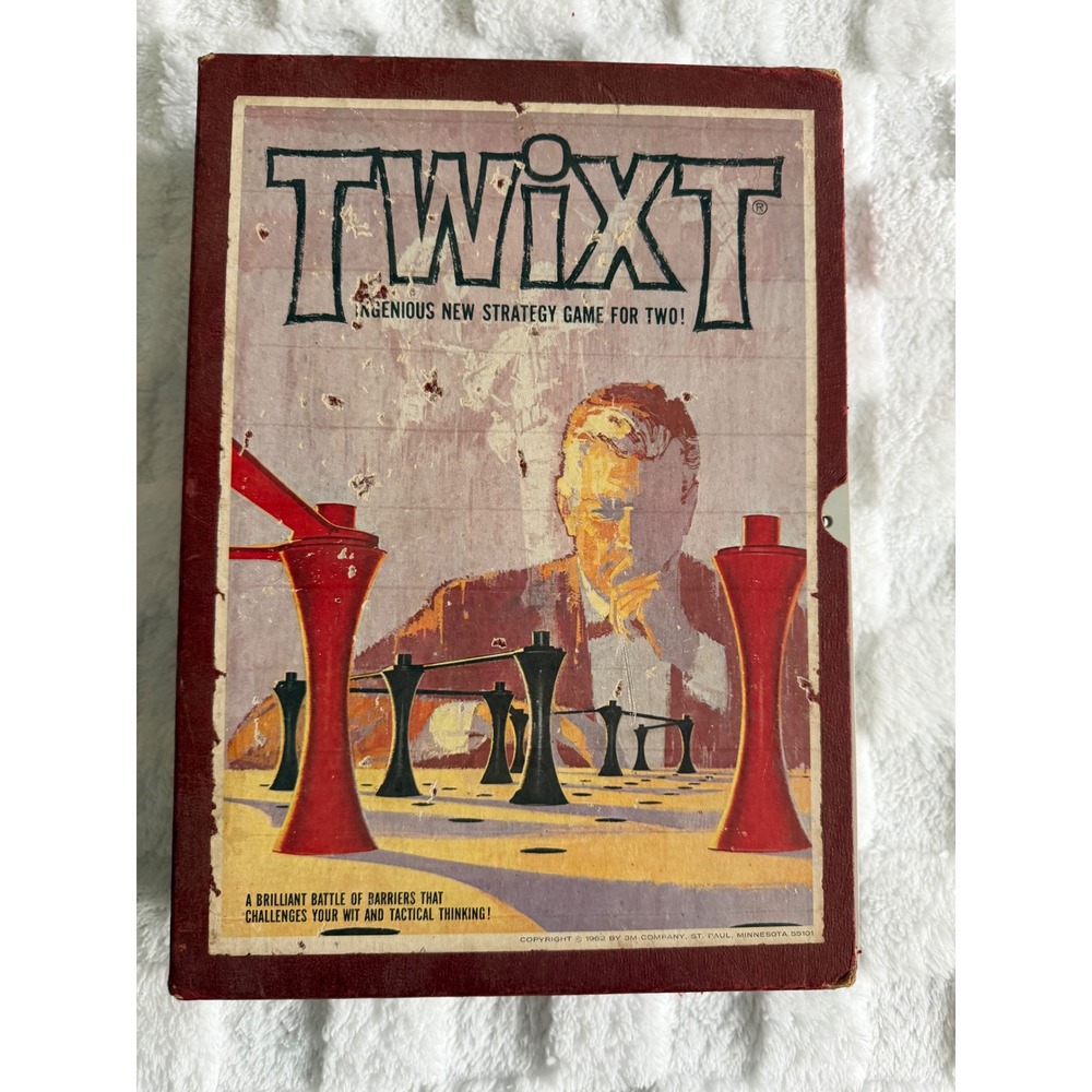 Vintage 1962 3M Bookshelf Games Twixt Strategy Board Game Complete Case Edition